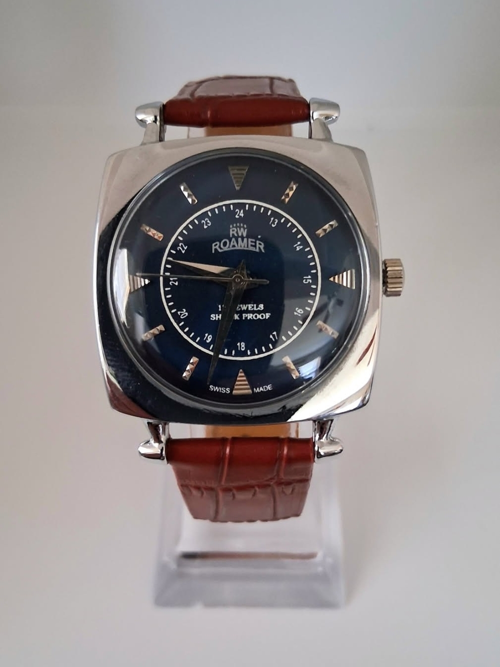 Vintage Roamer Men's Leather Mechanical Watch RARE